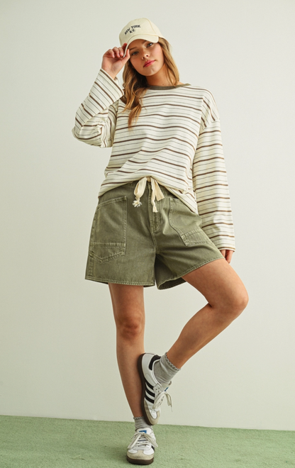 Patti | Striped Longsleeve Green