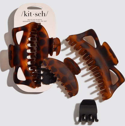 Recycled Plastic Assorted Claw Clips | 3PCS