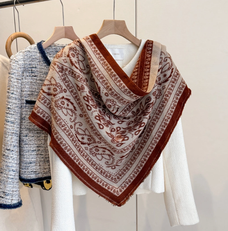 PRE ORDER: Vintage Paisley Triangle Scarf | Red