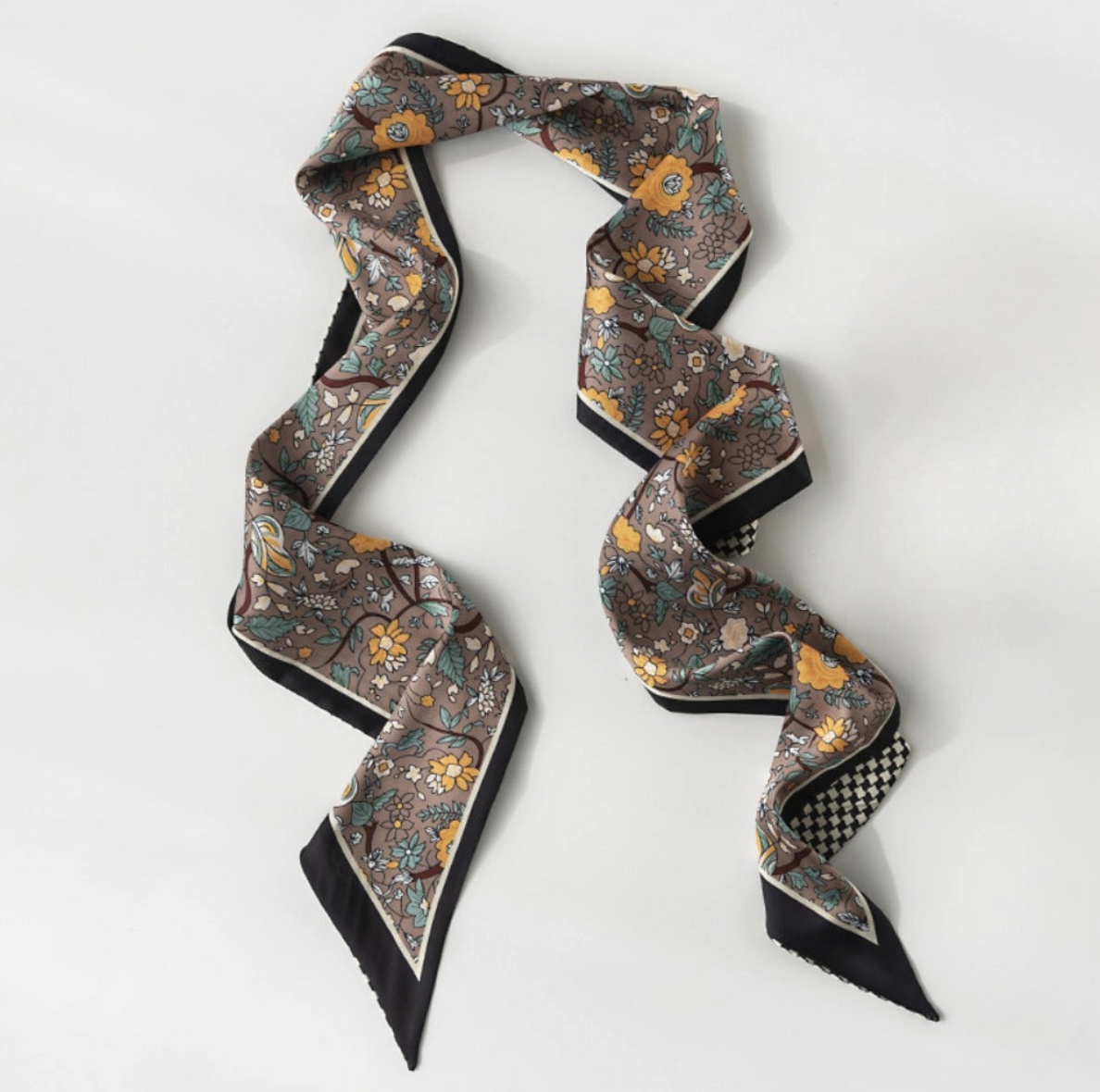PRE ORDER: Printed Neck Scarf | Black Floral