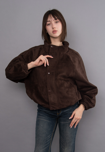 Mia | Chocolate Suede Jacket
