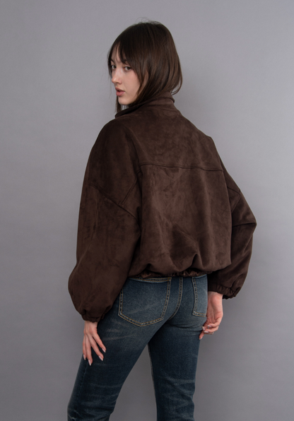 Mia | Chocolate Suede Jacket