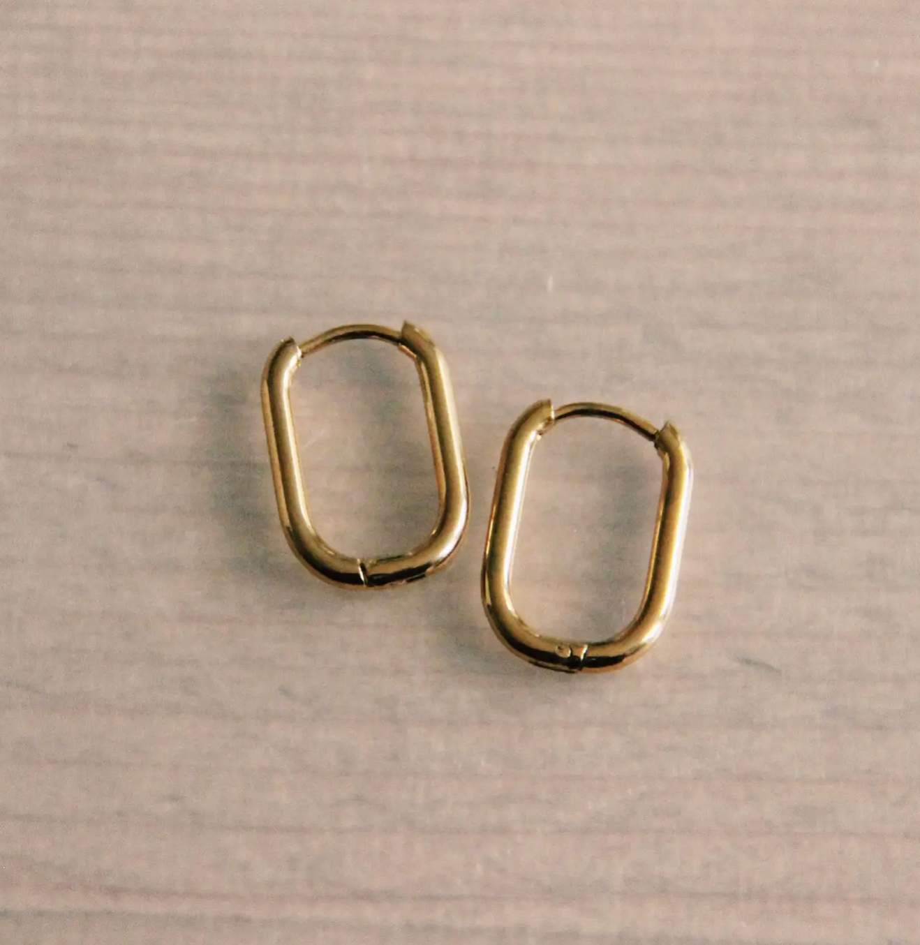 Oval Gold Earring