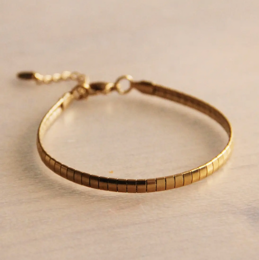 Gold Steel Flat | Bracelet