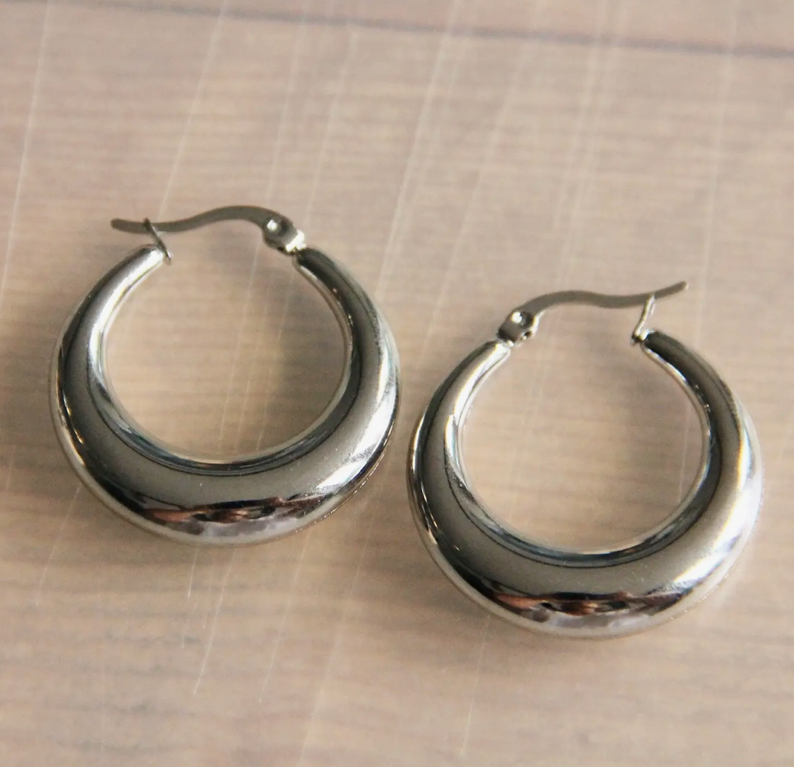 Classic Wide | Silver Hoops